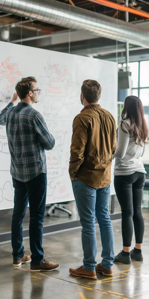 Team arbeitet an Zielen